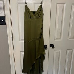 Elegant Olive Green Women's Dress